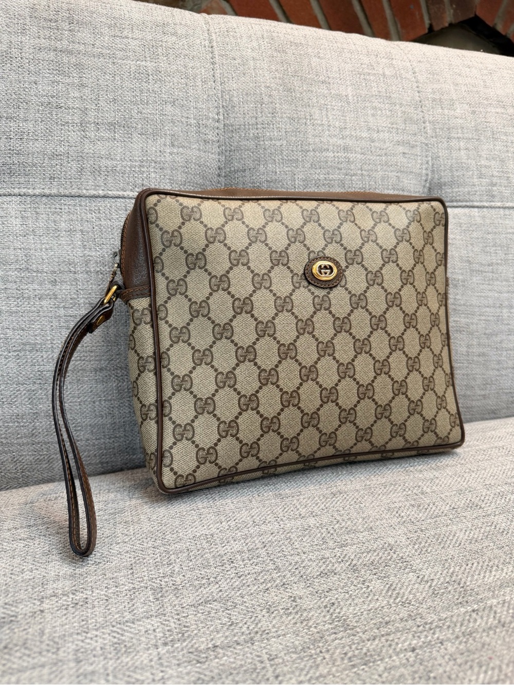 Gucci GG Monogram Accessory Collection Wristlet Clutch